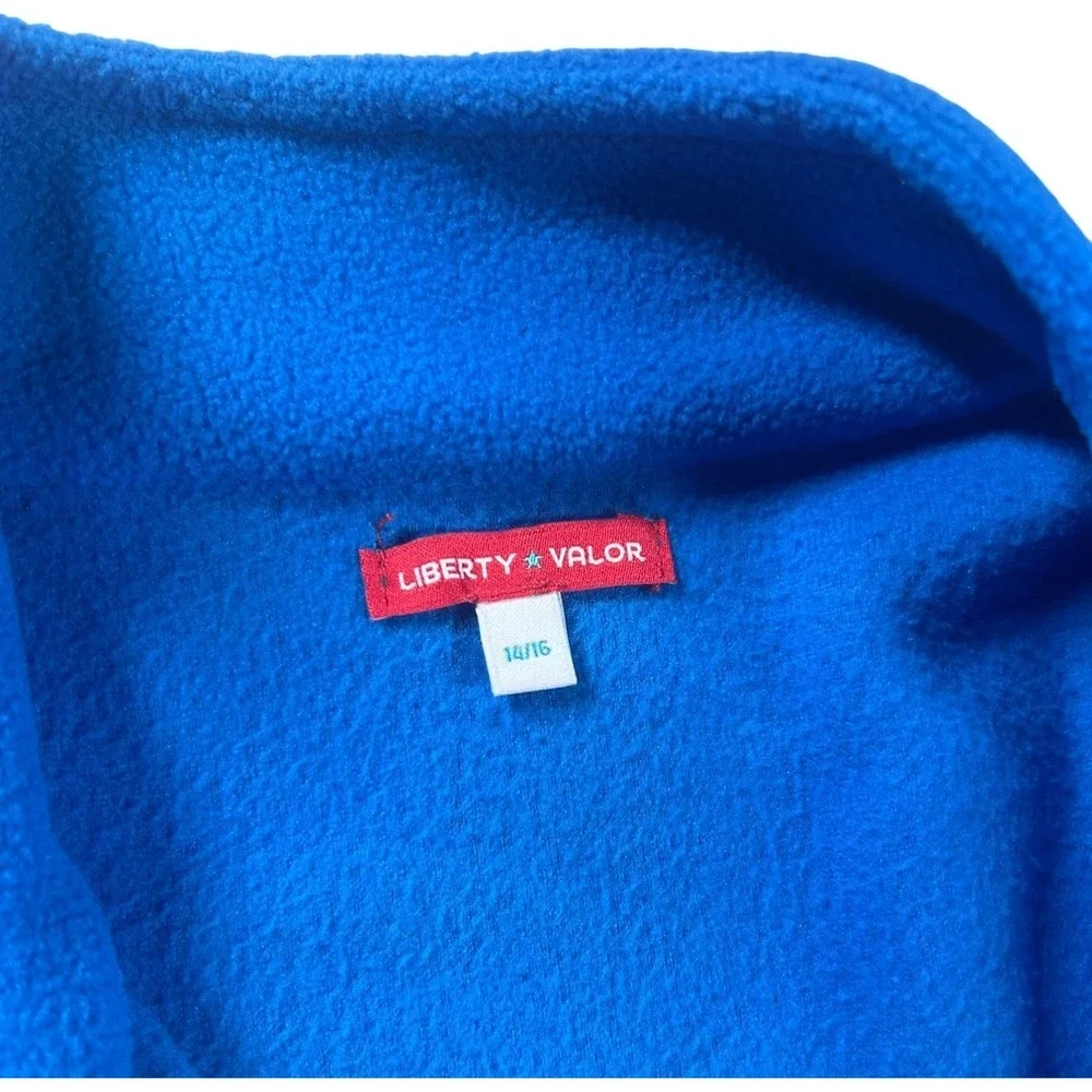 Liberty Valor Boys Blue‎ Full Zip Fleece Jacket Mock Neck XL 14/16 Pockets NWT